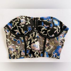 FLORAL EMBROIDERY BUSTIER (FINAL SALE)